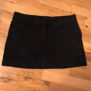Black denim skirt